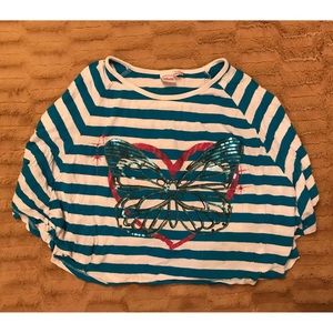 Disney Kids Sequin Butterfly Heart Top